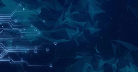 Image of networks, data processing over computer circuit board Illustrazione stock