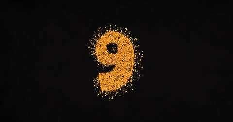 Image of new year's eve countdown and fireworks exploding on black background Stock Illustration