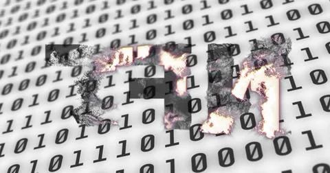 Image of nft text over binary coding Stock Illustration