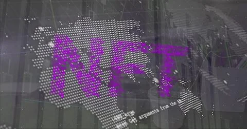 Image of nft text over data processing 库存插图