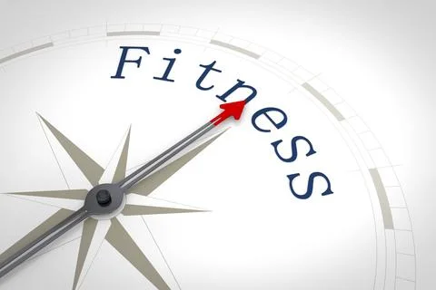 An image of a nice blue compass with the word Fitness Stock Illustration