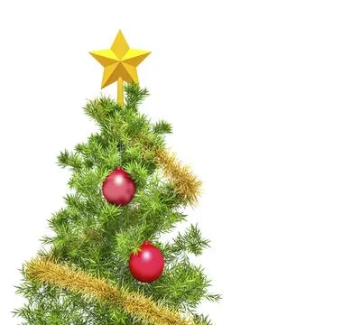 An image of a nice christmas tree isolated on white Stock Illustration