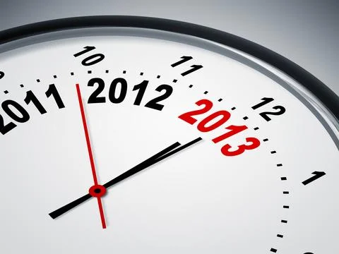 An image of a nice clock with 2011 2012 2013 Stock Illustration