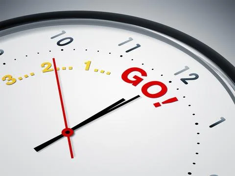 An image of a nice clock with 3... 2... 1... go! Stock Illustration