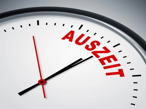 An image of a nice clock with Auszeit (time-out) Stock Illustration