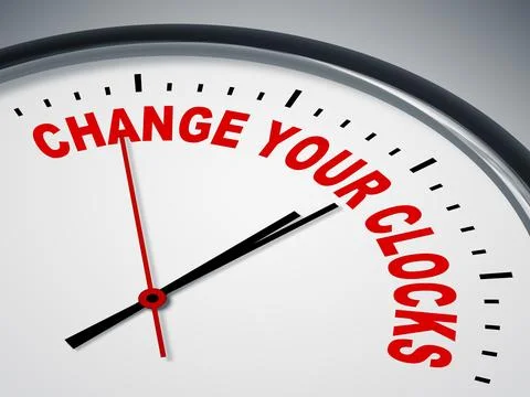 An image of a nice clock with change your clocks Stock Illustration