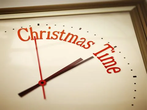 An image of a nice clock with Christmas Time Stock Illustration