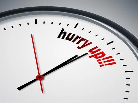 An image of a nice clock with hurry up Stock Illustration