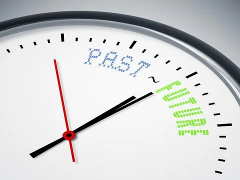 An image of a nice clock with past - future Stock Illustration