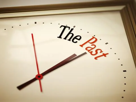 An image of a nice clock with The Past Stock Illustration