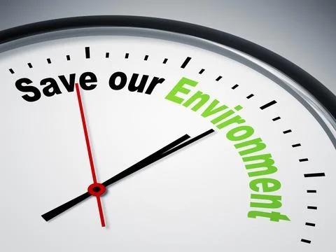 An image of a nice clock with Save our Environment Stock Illustration
