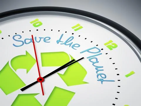 An image of a nice clock with Save the Planet Stock Illustration