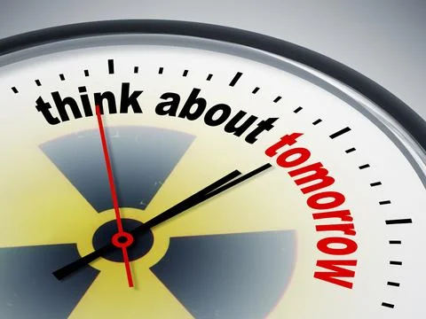 An image of a nice clock with think about tomorrow Stock Illustration