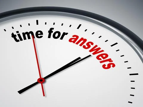 An image of a nice clock with time for answers Stock Illustration