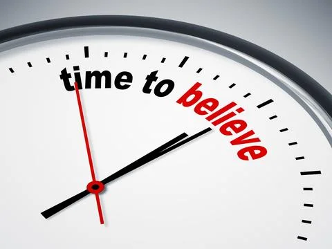 An image of a nice clock with time to believe Stock Illustration