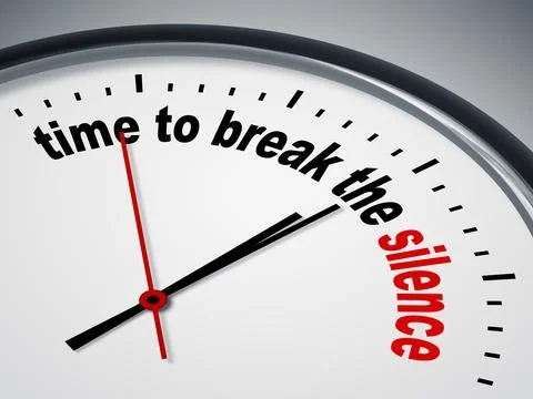 An image of a nice clock with time to break the silence Stock Illustration