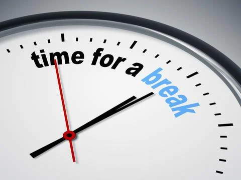An image of a nice clock with time for a break Stock Illustration