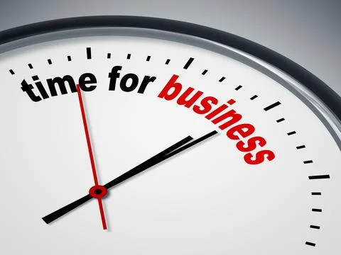 An image of a nice clock with time for business Stock Illustration