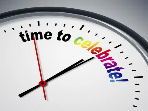 An image of a nice clock with time to celebrate Stock Illustration