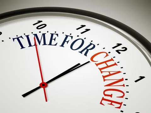 An image of a nice clock with time for change Stock Illustration