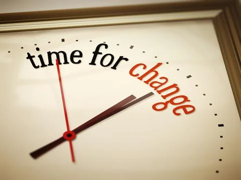 An image of a nice clock with time for change Stock Illustration