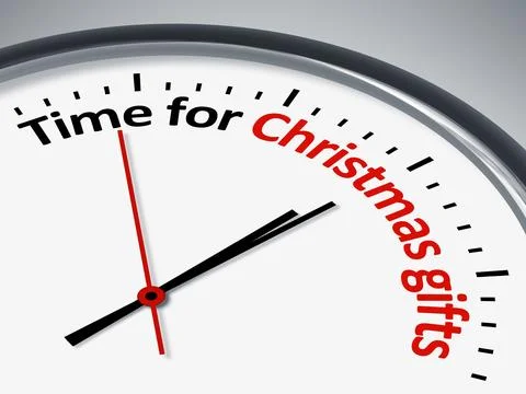 An image of a nice clock with Time for Christmas gifts Stock Illustration