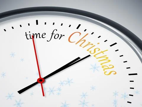 An image of a nice clock with time for christmas Stock Illustration
