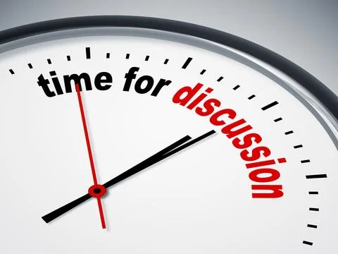 An image of a nice clock with time for discussion Stock Illustration