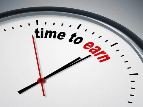 An image of a nice clock with time to earn Stock Illustration