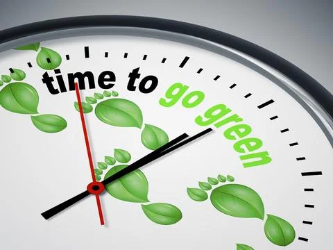 An image of a nice clock with time to go green Stock Illustration