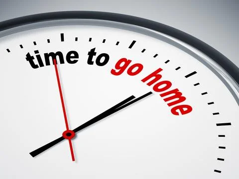 An image of a nice clock with time to go home Stock Illustration