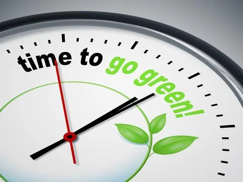 An image of a nice clock with time to go green Stock Illustration