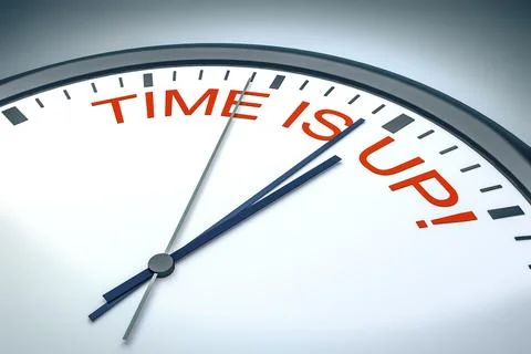 An image of a nice clock with time is up! Stock Illustration