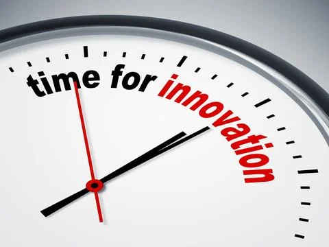 An image of a nice clock with time for innovation Stock Illustration