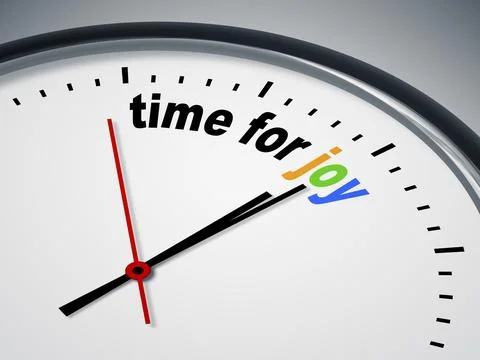 An image of a nice clock with time for joy Stock Illustration