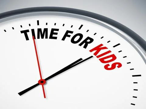 An image of a nice clock with time for kids Stock Illustration