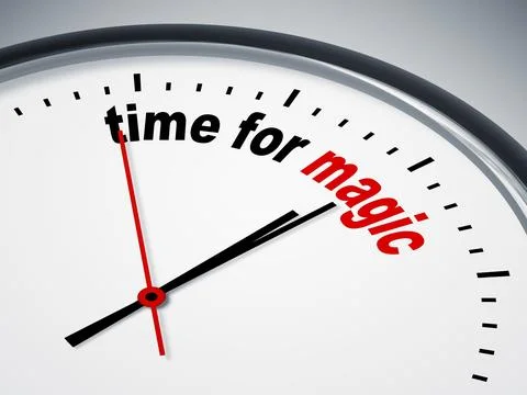 An image of a nice clock with time for magic Stock Illustration