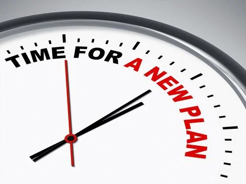 An image of a nice clock with time for a new plan Stock Illustration