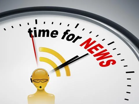 An image of a nice clock with time for news Stock Illustration