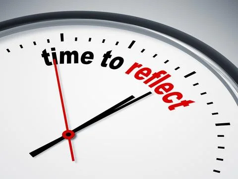 An image of a nice clock with time to reflect Stock Illustration