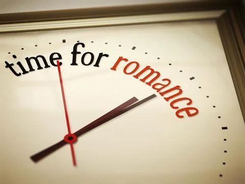 An image of a nice clock with time for romance Stock Illustration