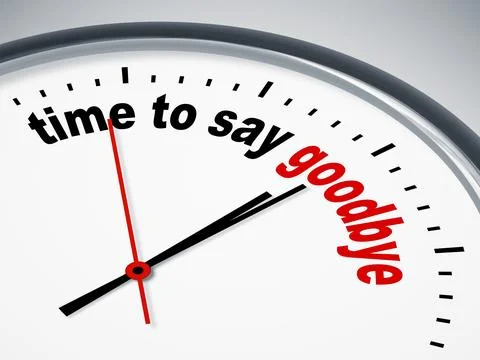 An image of a nice clock with time to say goodbye Stock Illustration