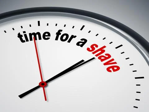 An image of a nice clock with time for a shave Stock Illustration