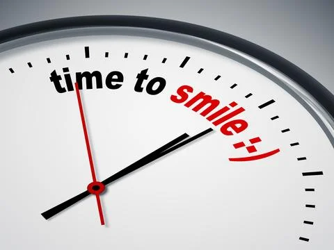 An image of a nice clock with time to smile Stock Illustration
