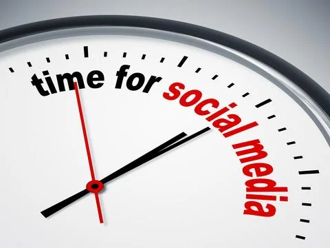 An image of a nice clock with time for social media Stock Illustration