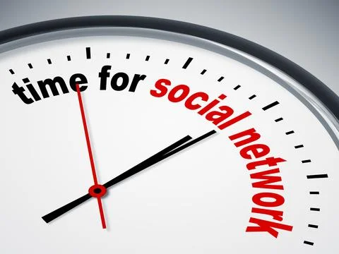 An image of a nice clock with time for social network Stock Illustration