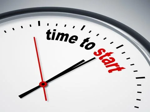 An image of a nice clock with time to start Stock Illustration