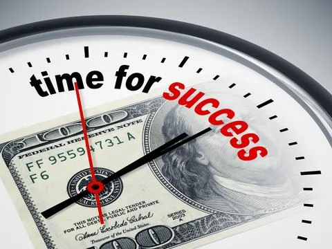 An image of a nice clock with time for success Stock Illustration