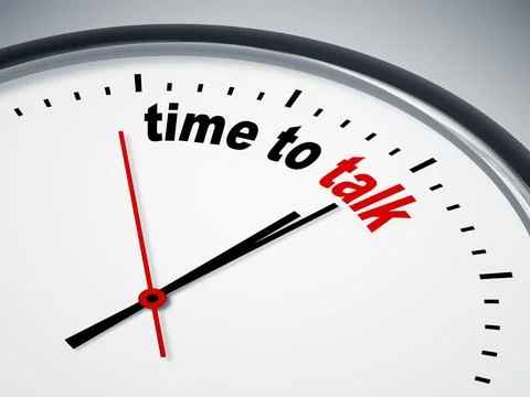 An image of a nice clock with time to talk Stock Illustration