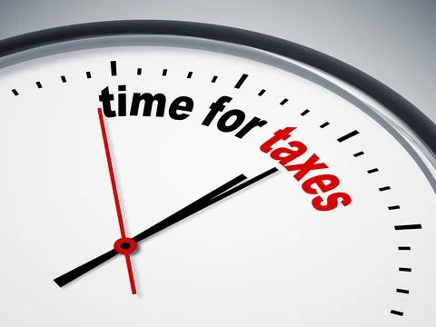An image of a nice clock with time for taxes Stock Illustration